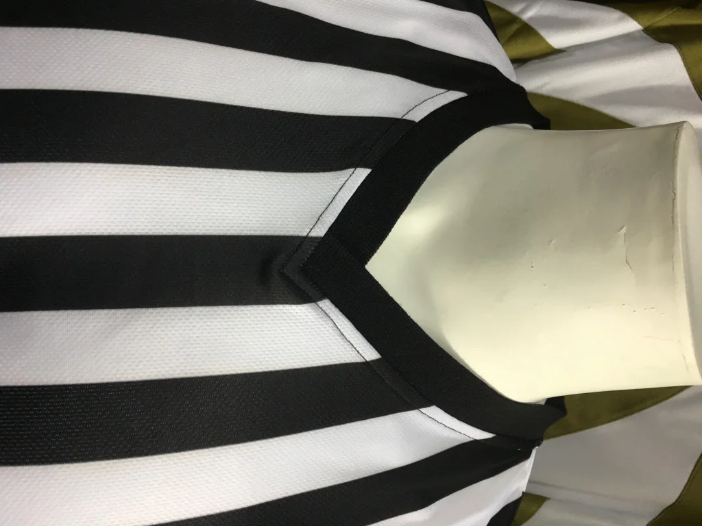 wholesale sublimation blank and white striped referee t-shirts