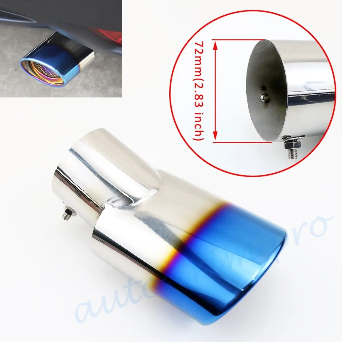 

72mm 2.8 Inch Caliber Car Rear Exhaust Tail Tip Pipe Muffler Chrome Accessories Decorate