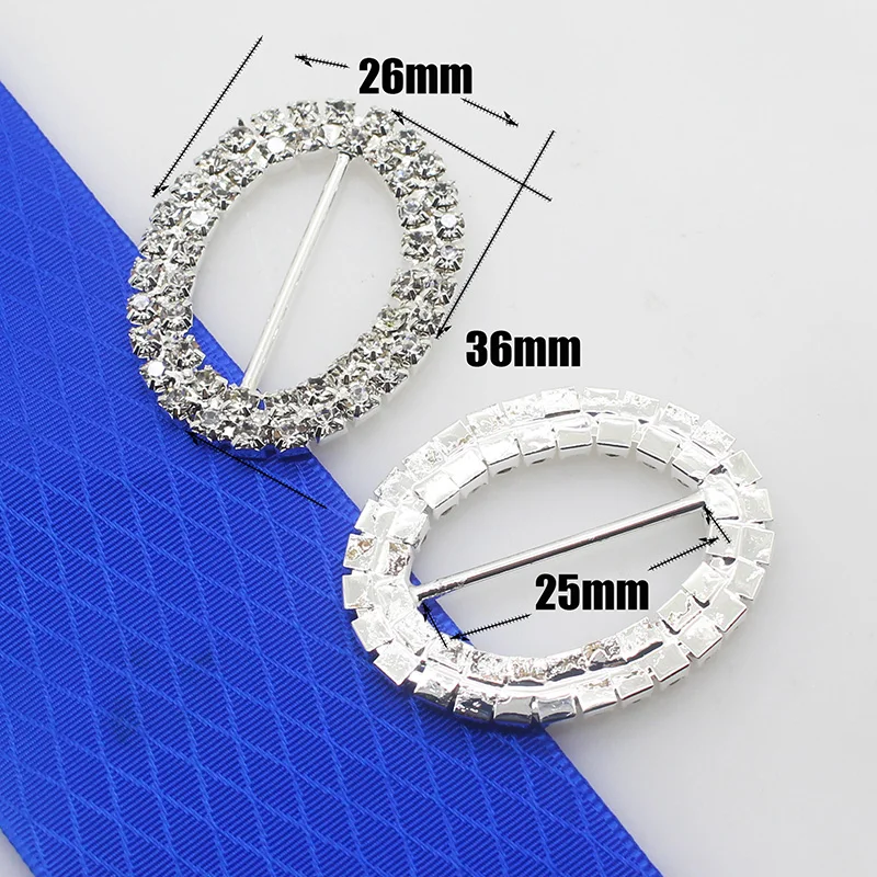 New! 10Pcs/Set Double-row Rhinestone Buckle DIY Crystal invitation card decoration Wedding Ribbon Slider Hair Accessories