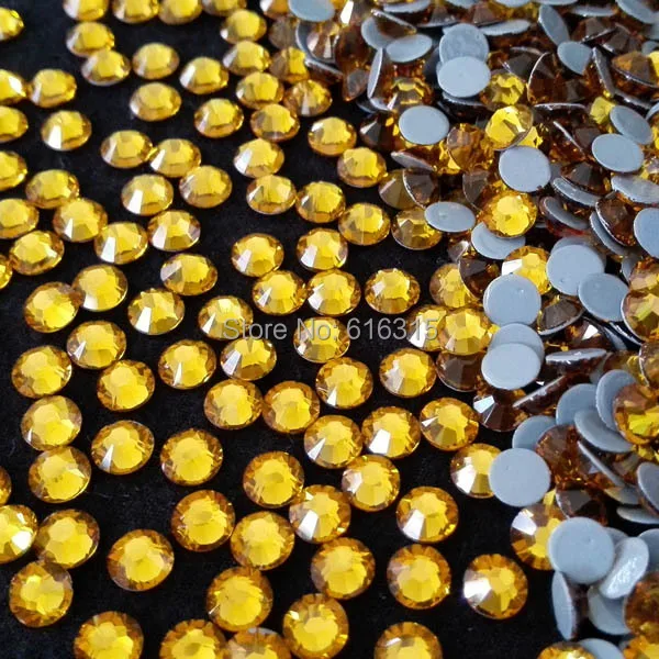 High quality 6.5mm ss30 Topaz hot-fix strass 288 pcs each lot  ;rhinestone for metallic decorative trimming wholesale price