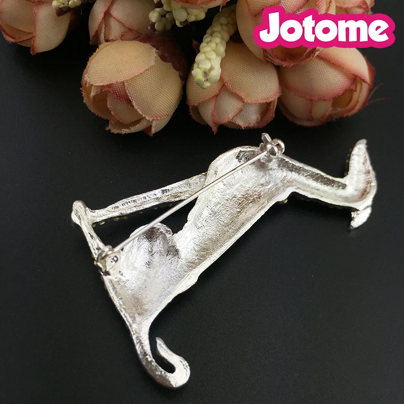 Fashion Rhinestone Scotty Greyhound Dog Brooch Pin Crystal Animal Borzoi Hound Dog Puppy Canine Brooches