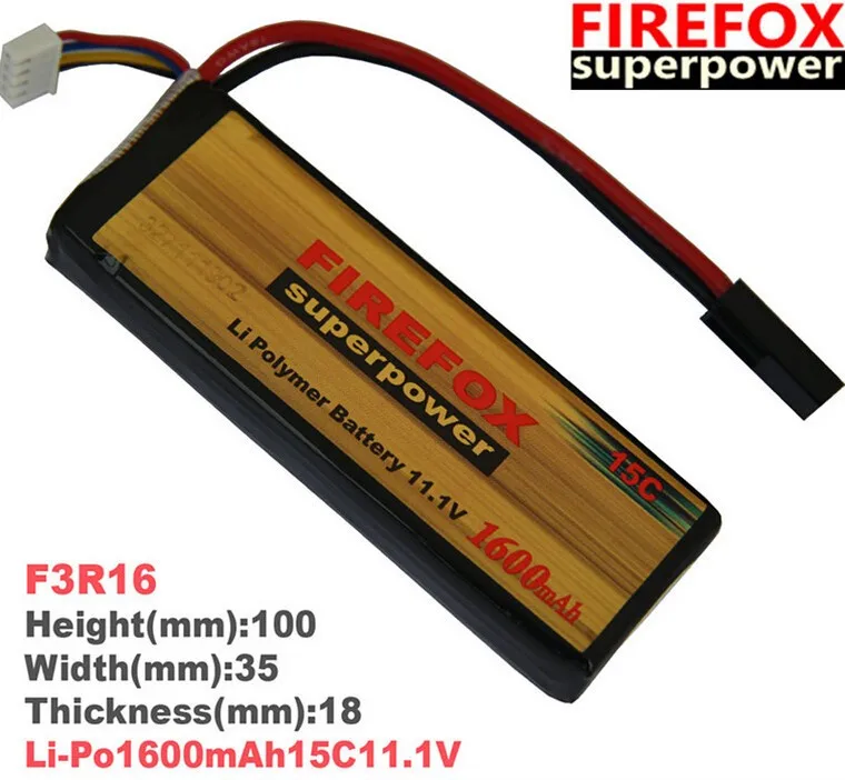 

1pcs 100% Orginal FireFox 11.1V 1600mAh 15C Li Po AEG Airsoft Battery F3R16 Drop shipping