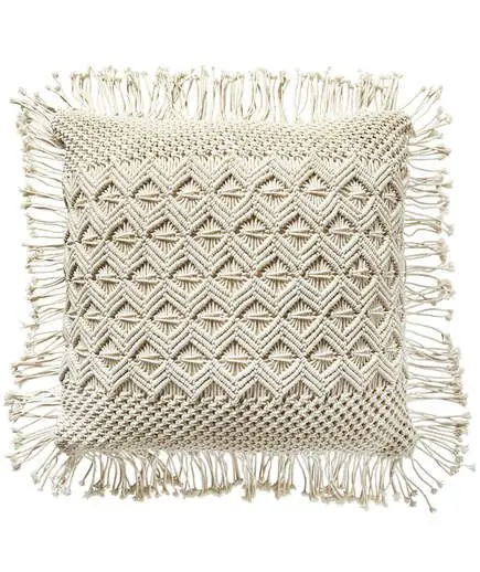 Cushion Covers 100% Cotton Linen Macrame Hand-woven Thread Pillow Covers Geometry Bohemia Style Pillowcase Home Decor 45*45cm