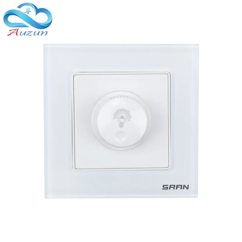 Dimmer switch toughened glass socket panel incandescent lamp dimmer light regulator wall mounted knob switch 86