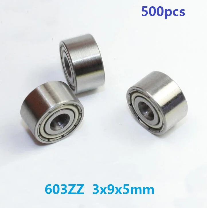 

500pcs/lot 603ZZ 603Z 603 Z ZZ bearing 3x9x5 mm Deep Groove Ball bearing Miniature 3*9*5mm