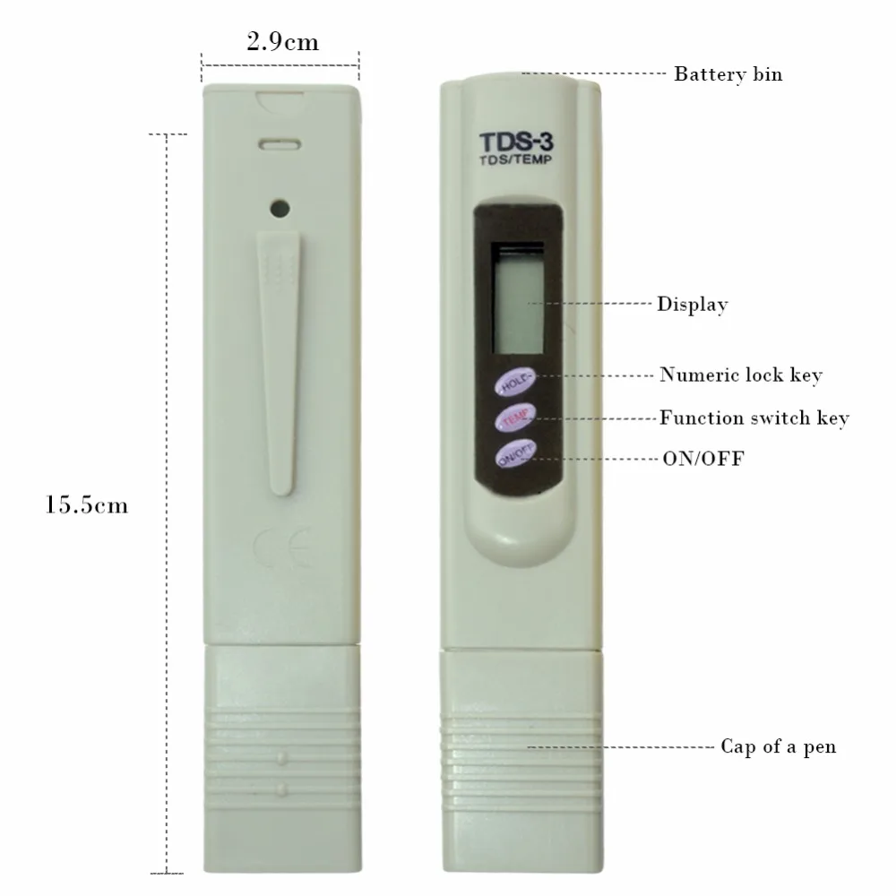 yieryi New Black TDS Quality Water Electrolyzer Electrolysis And TDS Meter Arrive