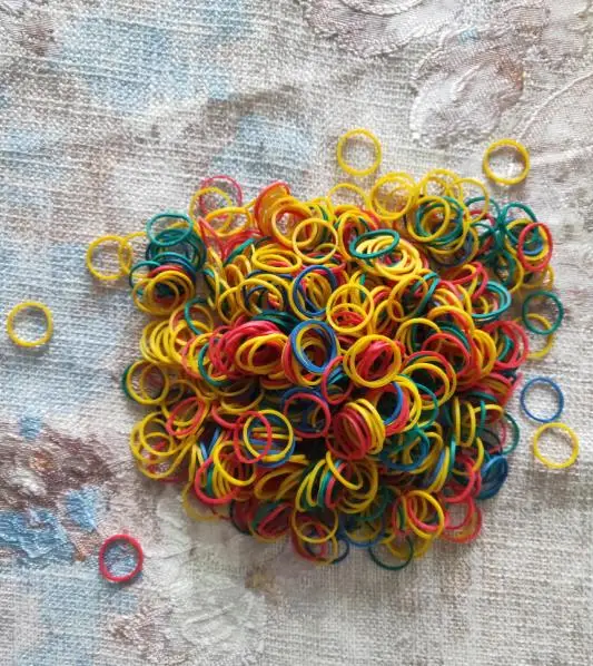 100gDIY Yellow rubber band Grooming Pet Hair Rubber Band Dog Cat Hair Accessories mini latex ring cowhide disposable 2size