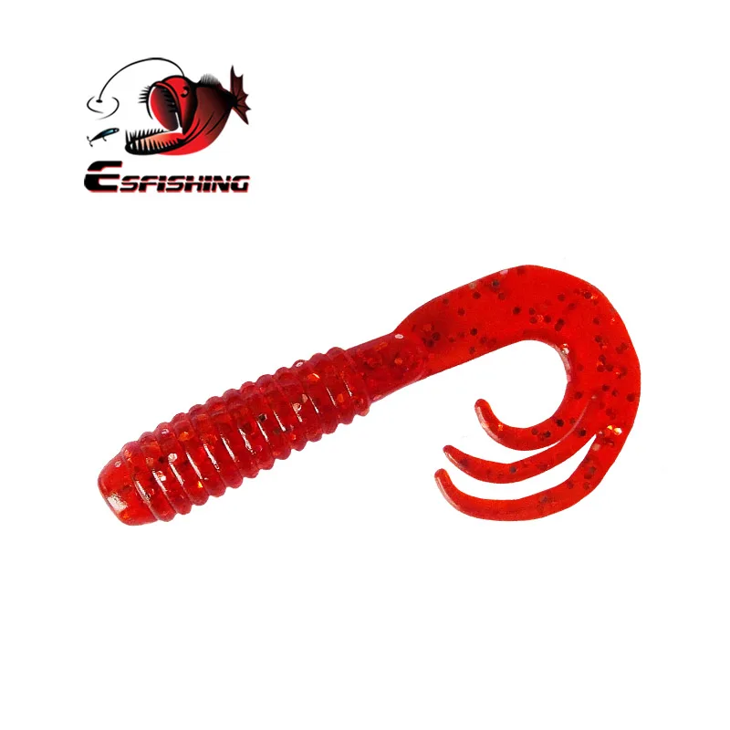 KESFISHING 50mm/1.6g triple Grub Worm simulazione esche morbide profumo iniettato e sali esche da pesca per tutti i pesci