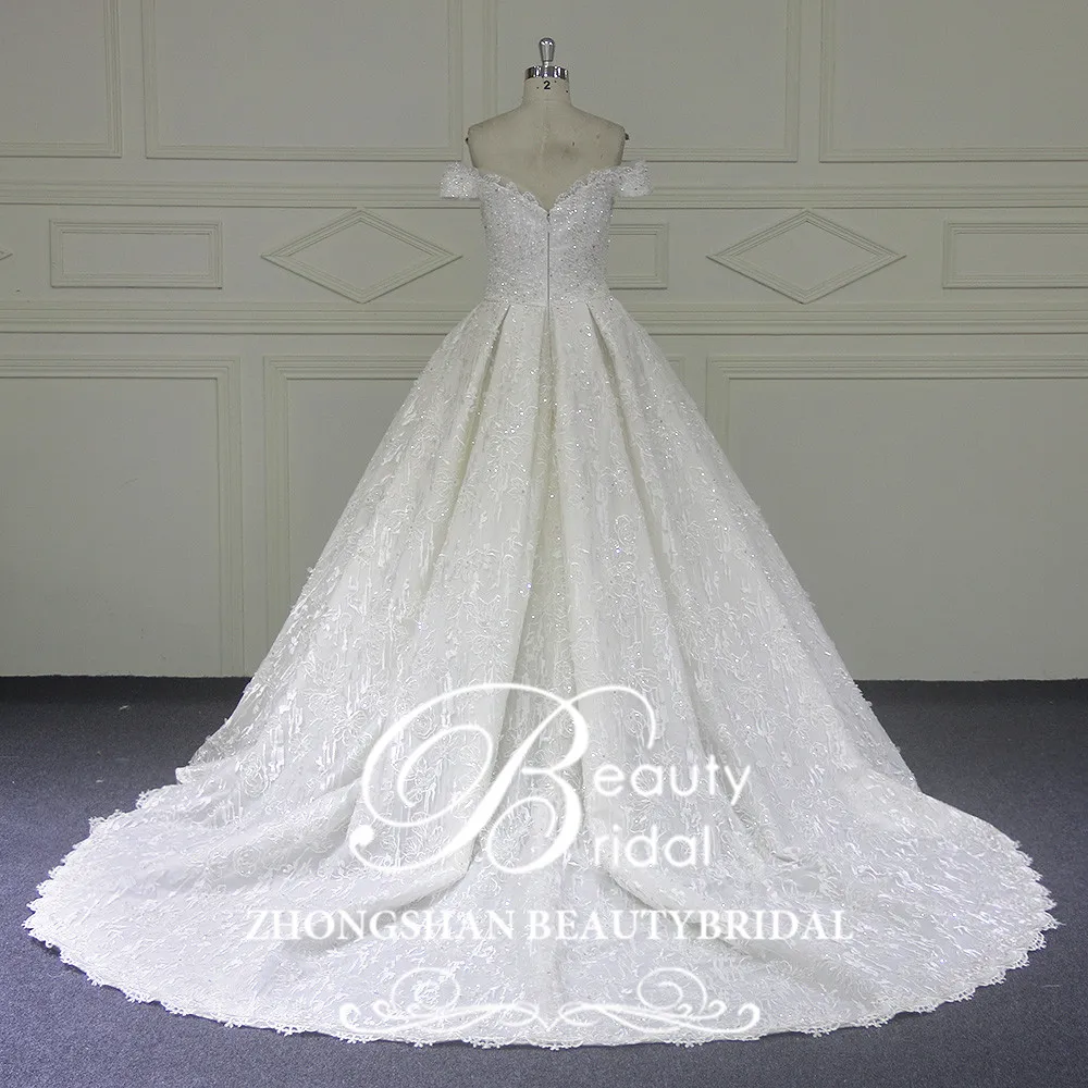 Custom made Ball Gown Wedding Dresses Lace Full Body Beads Bridal Gowns Vestido De Novias Wedding Dress LJ7012