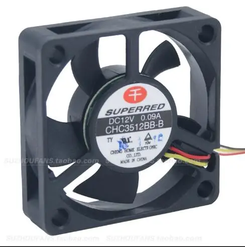 Original CHC3512BB-B 3510 12V 0.09A 3.5CM three-wire cooling fan