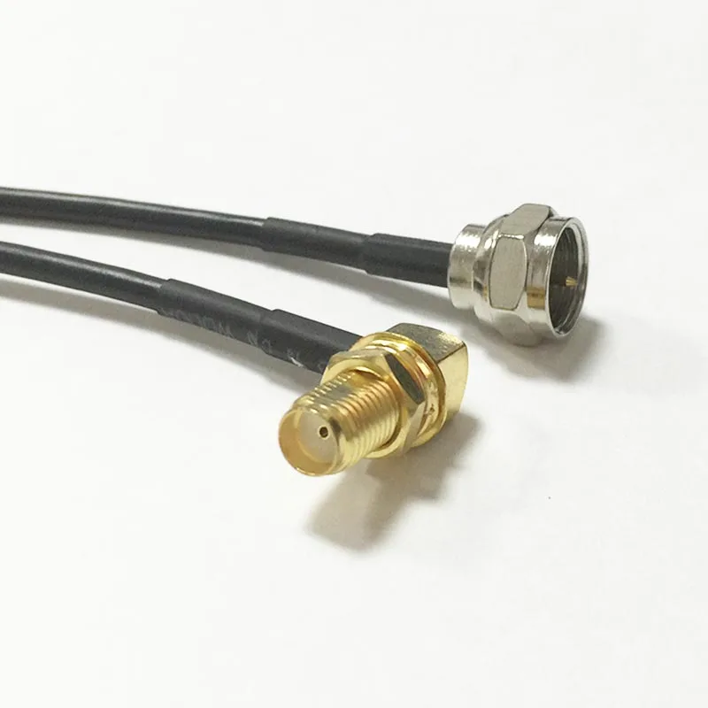 Nuevo Cable Coaxial de módem SMA hembra tuerca de gato interruptor de ángulo recto F conector de enchufe macho RG174 Cable de 20CM 8 pulgadas adaptador RF Jumper