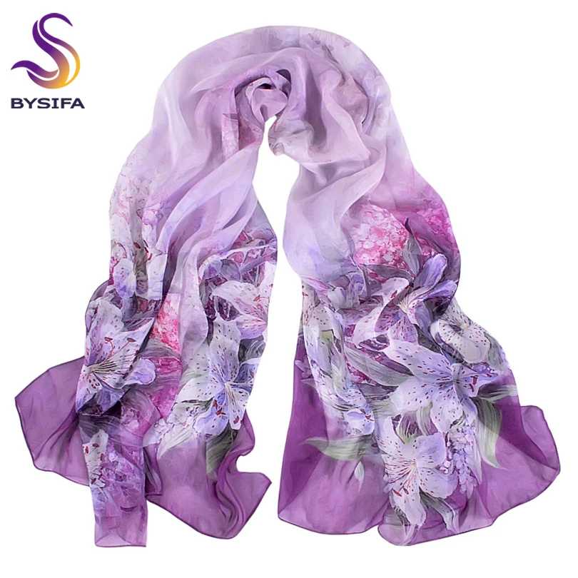 2016 Autumn Winter Long Silk Scarf Shawl Fashion Female Long 100% Mulberry Silk Scarf Summer Thin Silk Chiffon Beach Scarf Wraps