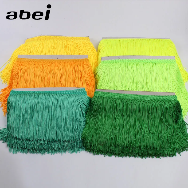 15cm Width 21 Colors Polyester Tassel Fringe Lace Trims Sewing Ribbon Fabric for Latin Dance Party Dress Wedding Crafts