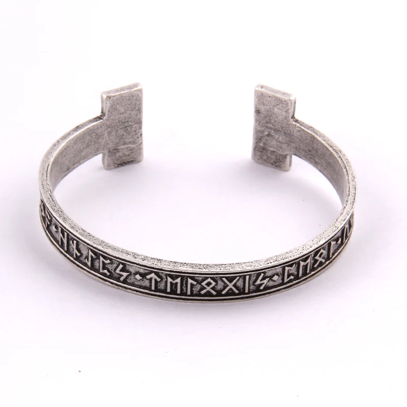 1pc Men\'s Handmade Nordic Rune Bangle Viking