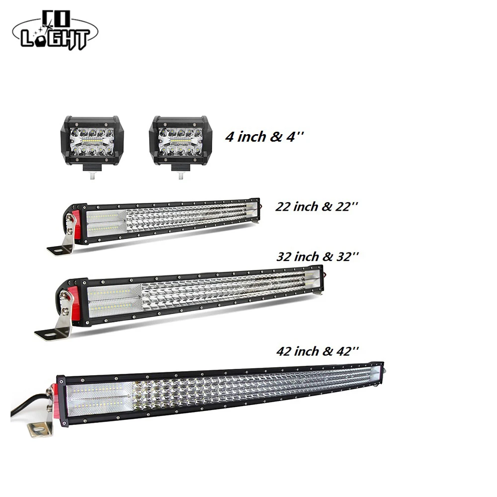 

CO LIGHT Offroad Led Auto 4'' Work Light 22 32 42Inch 8D Led Bar Spot Flood Combo Beam for Lada Niva Tractor 4X4 SUV Accessories