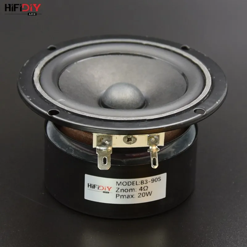 HIFIDIY LIVE Hi-Fi 3" 3.5 inch 90mm Full frequency speaker unit 4OHM 20W  High  Alto  bass  loudspeaker B3-90S