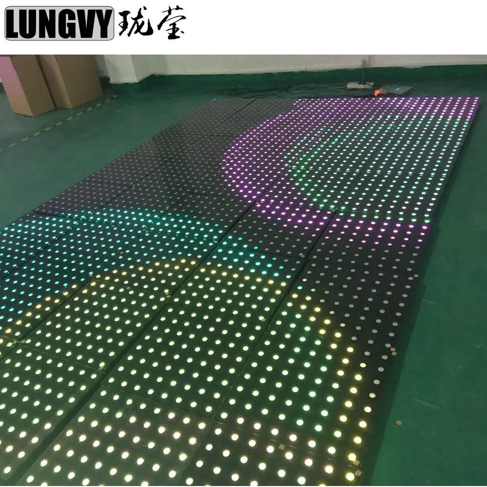 

Led Dance Floor 8*8 64pcs 5050 SMD RGB 3in1 Led Wedding Plexiglass Dance Panel for Party Garden Hotel