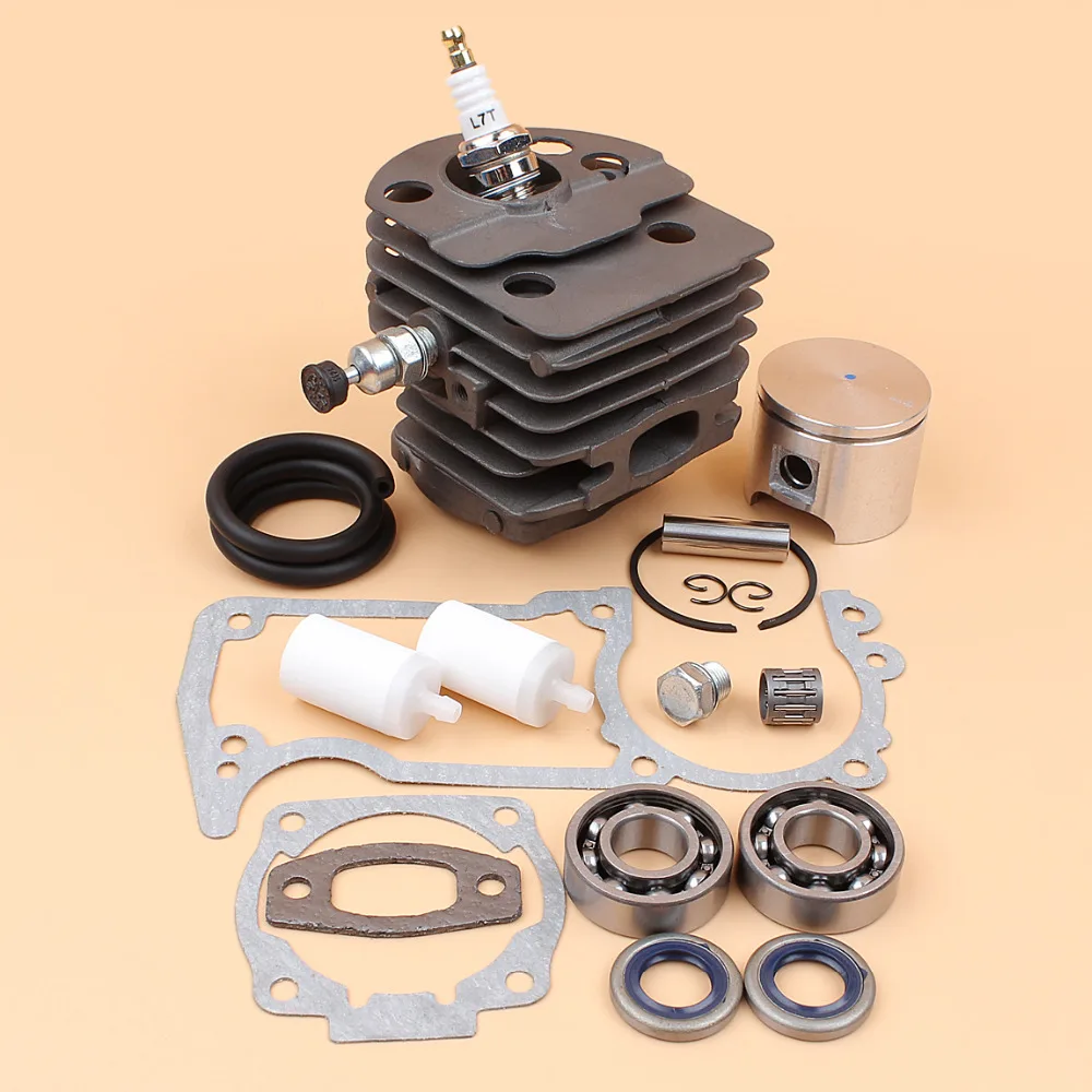 46MM NIKASIL Xi Lanh Piston Quay Mang Đệm Bộ HUSQVARNA 51 55 55 Chủ Trại Chăn Nuôi Máy Cưa Xích Phần Với Giải Nén Van
