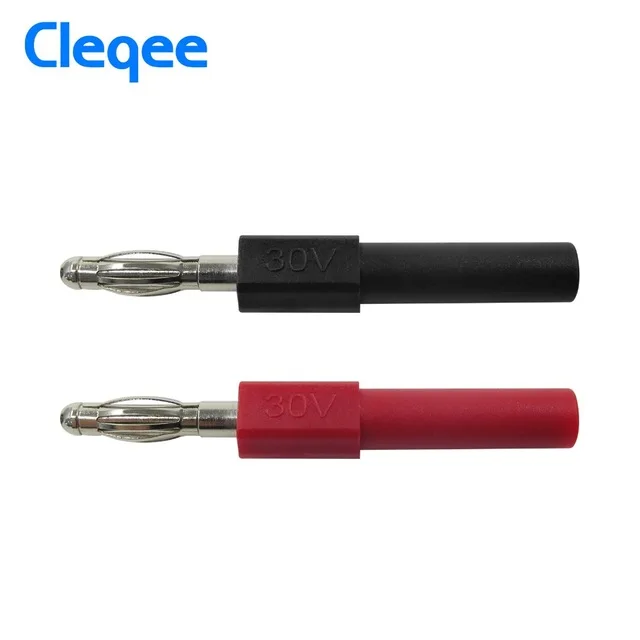 Hot Cleqee P7021 2pcs 4mm Male to 2mm Female Banana Plug Jack For Speaker Test Probes Converter Connectors