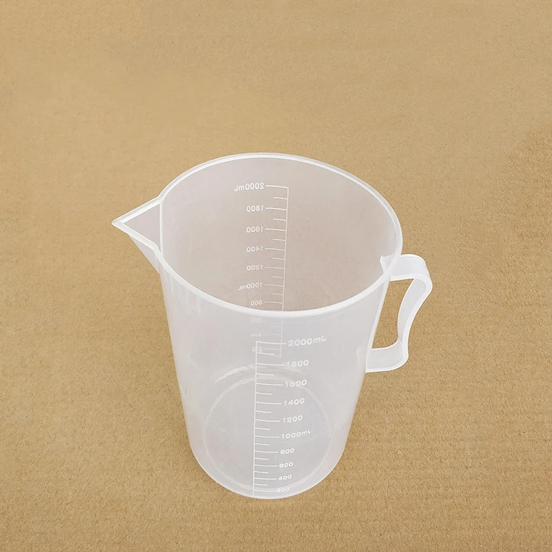 With handle plastic beaker in low form ,Capacity 2000ml,Plastic measuring cup,Laboratory plastic beaker with handle