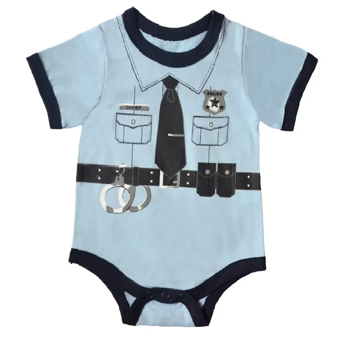 2022 Summer baby boys bodysuits baby shortalls Police baby boy clothes jumpsuit ropa de bebe