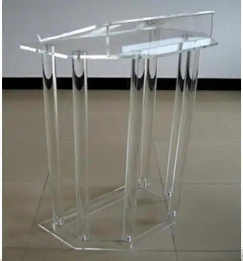 

Speak Rostrum Modern Elegant Floor Standing Acrylic Dais Speech Stand Clear Acrylic Lectern Podium