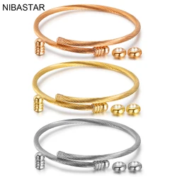 Unisex Elastic Bracelet Multi Twisted Cable Wire Bangle Three Color Vintage Fashion Bangles Unique Designer Brand Cuff Jewelry