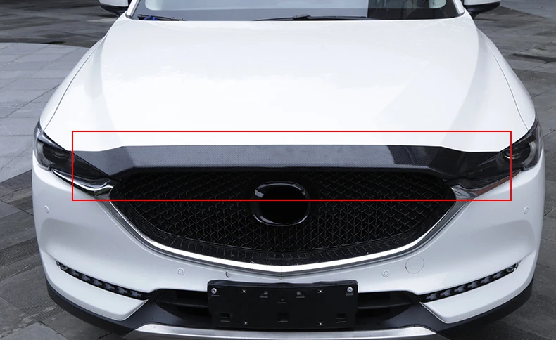 Carbon fiber 1pcs Front Grille Hood Engine Cover Trim for Mazda CX 5 CX-5 CX 5 2017 2018 2019 Car Accessories Styling