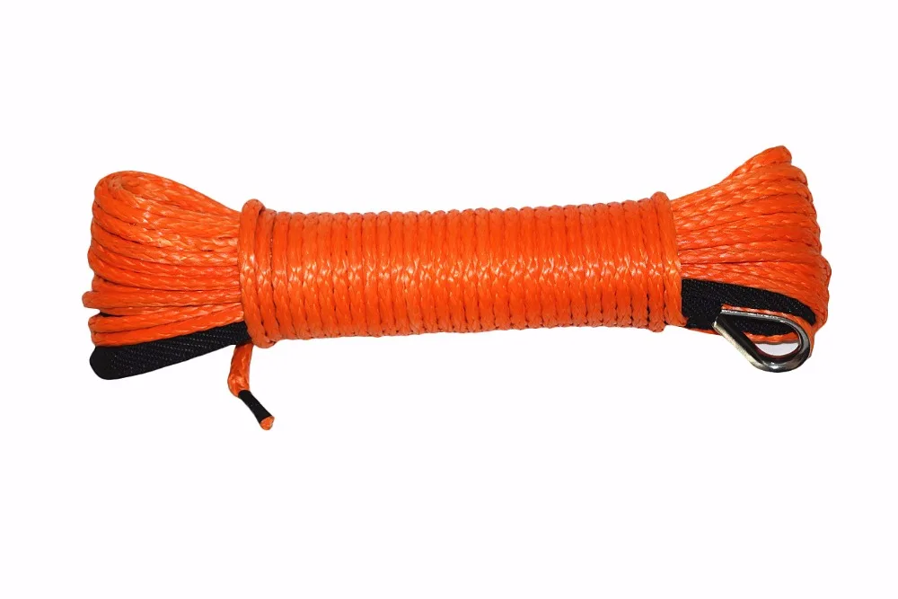 Good Quality Orange 5MM*15M ATV Synthetic Winch Rope,Synthetic Winch Cable 4500lbs,Boat Winch Cable