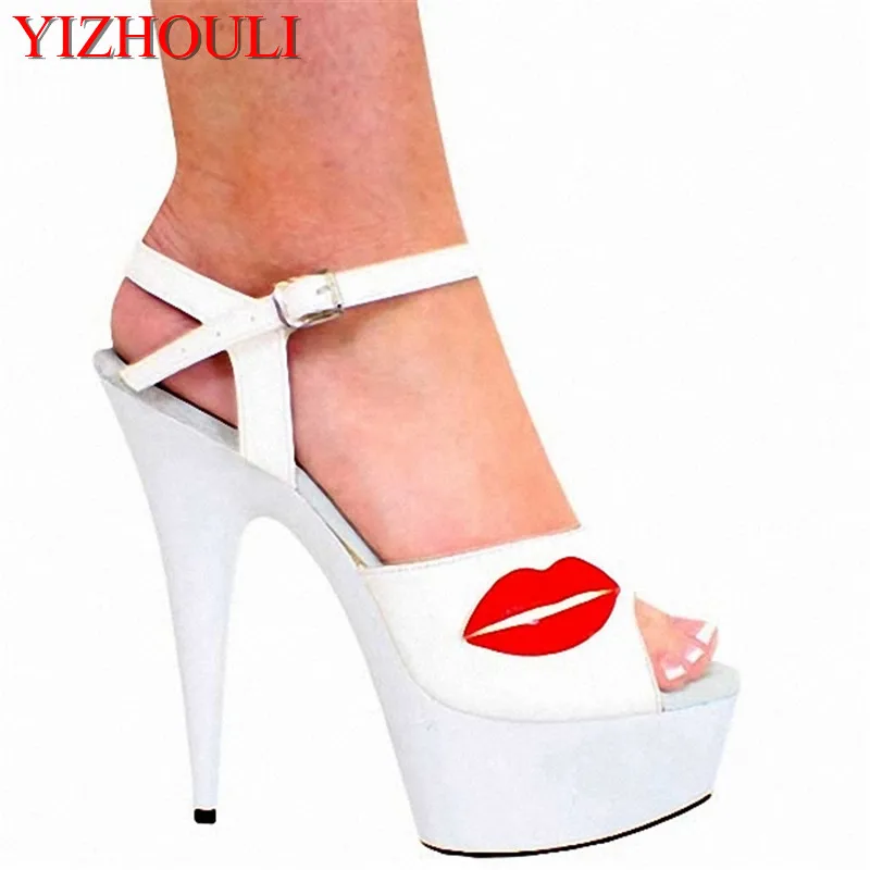 

The original single women's shoes Leisure beautiful white fish mouth sandals 15 cm high with super waterproof shoes