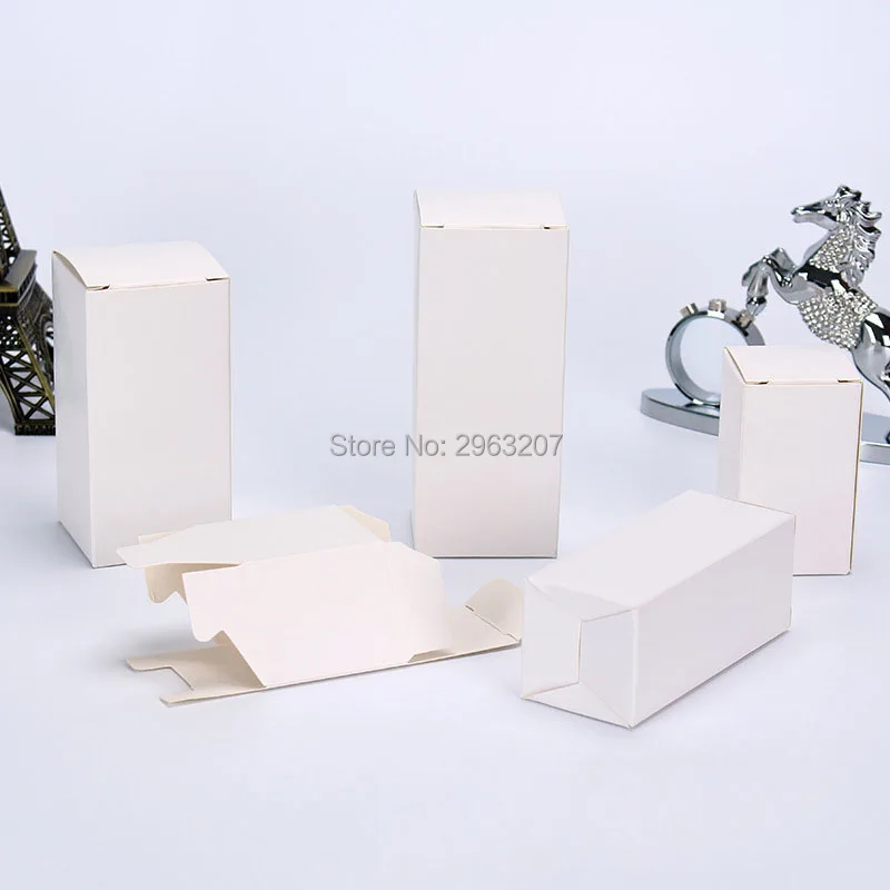 500pcs 6*6*6cm White Kraft Paper Box Square Blank Candy Box Sample Jewelry Packaging Case Universal Packing Material