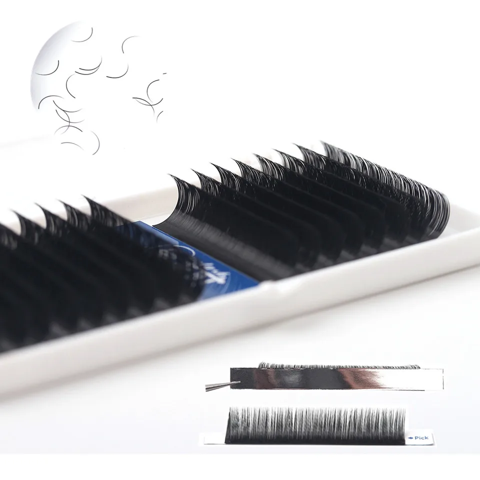 NEWCOME 17 Rows False Mink Eyelash Extension Natural Silk Individual Eyelashes 0.03-0.25mm Soft Eye Lash Extension Cilia Lashes