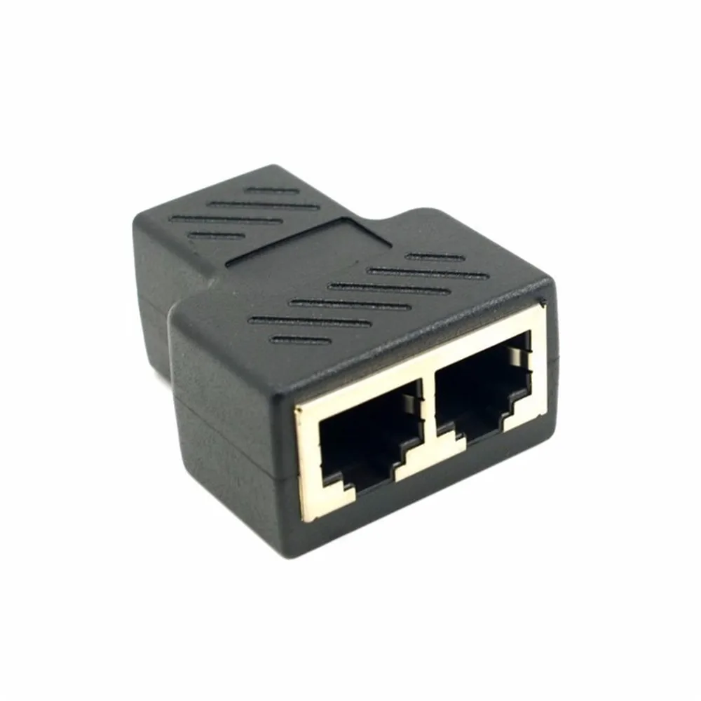 Cat6 RJ45 8P8C Plug To Dual RJ45 Splitter Network Ethernet Patch Cord Adapter With Shield