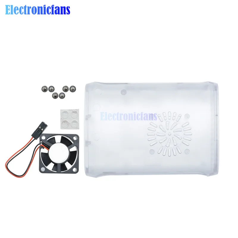 Raspberry Pi 3 Case White Black Transparent ABS Box Enclosure Cover Shell + CPU Cooling Fan for Raspberry Pi 2 Model B