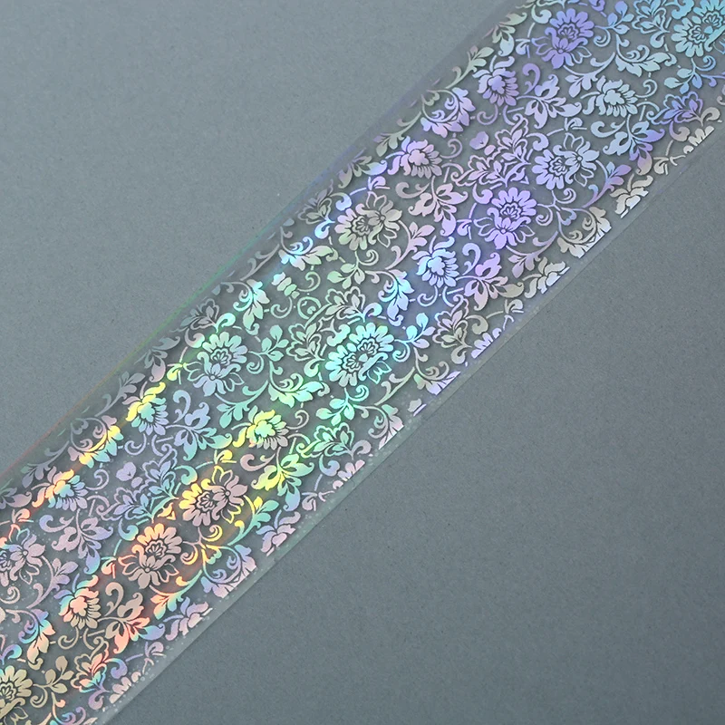 New 100*4cm 1pc Laser Rattan Transparent Nail Art Stickers Decals Wraps Nail Transfer Foil Manicure Tools Wholesale Retail