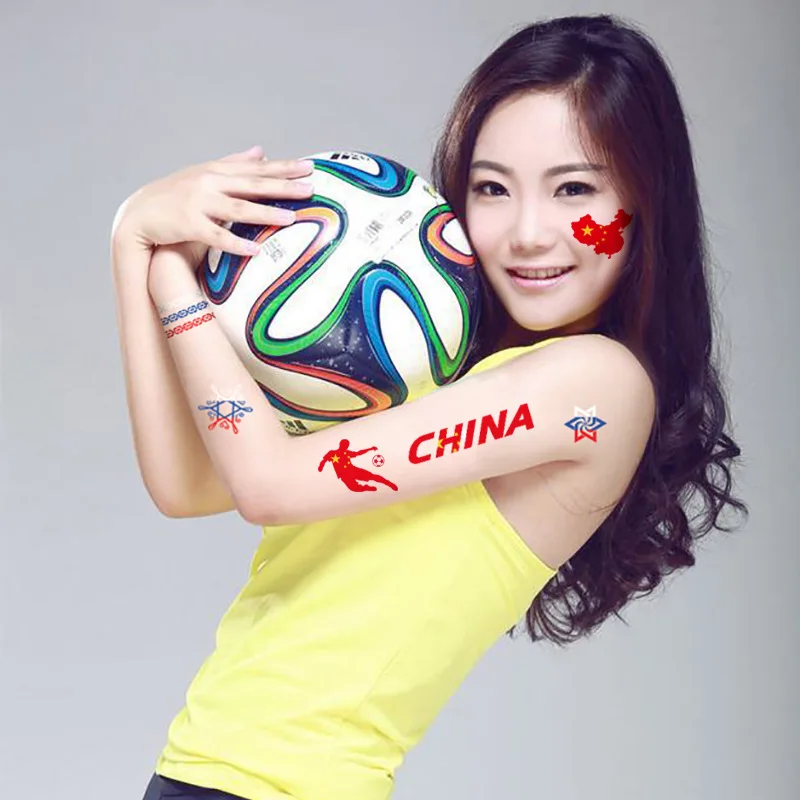 500PCS LOGO tattoos Basketball Football Games body tattoo Arm Face National flag waterproof rub-on transfer temporary tattoo