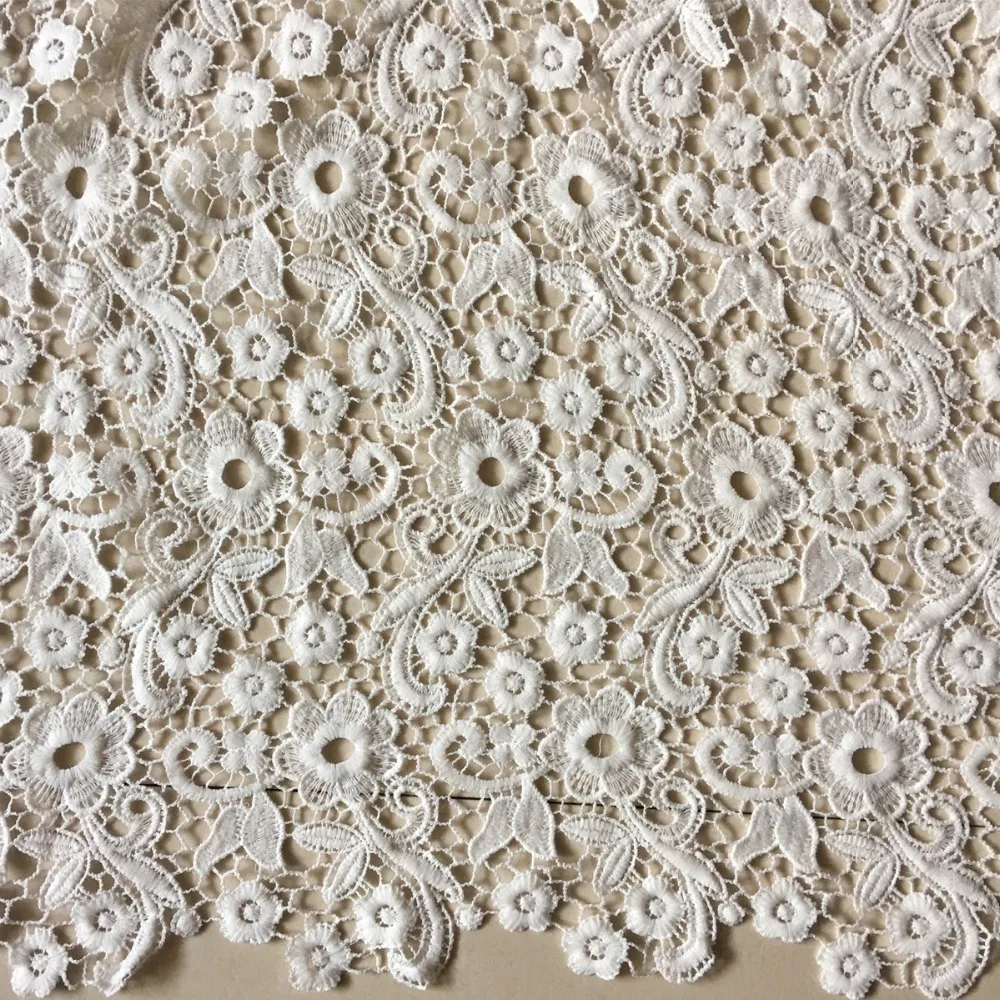 2y Newest African White Flower Milk Silk Lace Fabrics High Quality French Lace Fabric For Women Party Dress Nigerian Lace Fabric