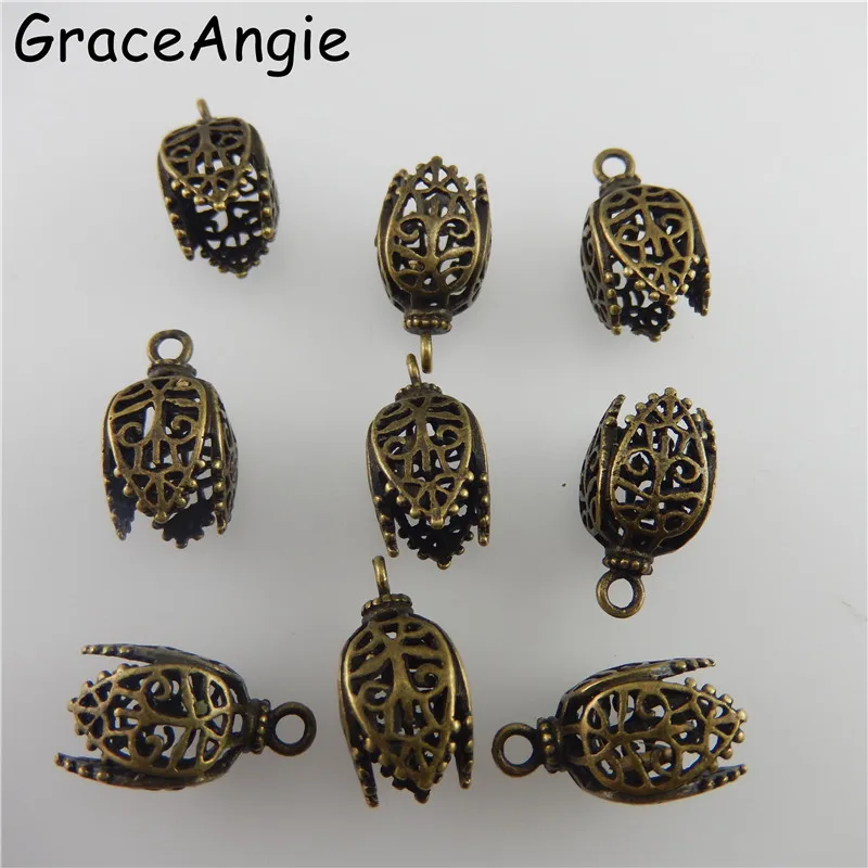 8Pieces Copper Antique Bronze Color Hollow-Pattern Pendant Finding 17*11*11MM 05745 Handmade Fashion Jewelry Charms GraceAngie