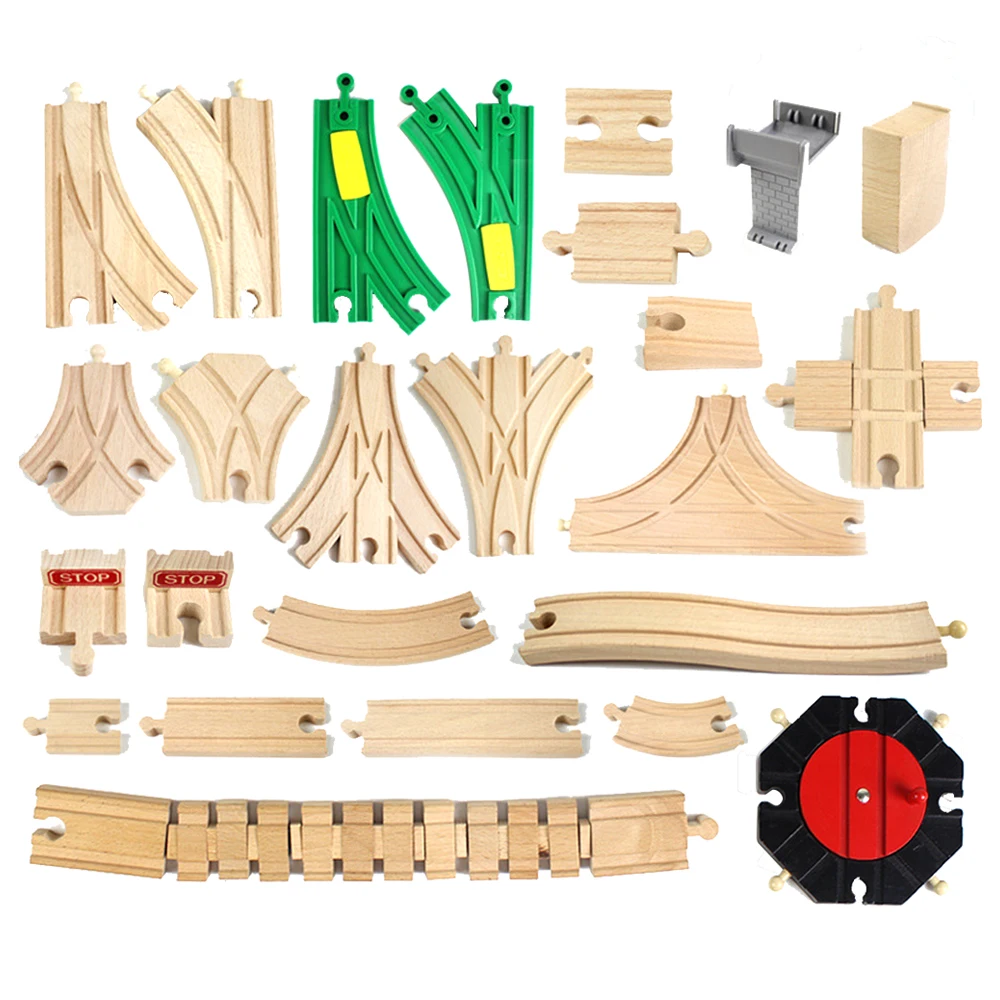 All Kinds Wooden Track Railway Toys Beech Wooden Train Track Accessories fit for Brand Tracks Educational Toys for Children