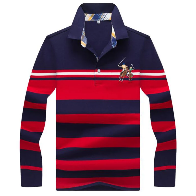 Autumn winter new men polo high quality striped polo shirt fashion casual long sleeves polo shirt brand clothing men top polos