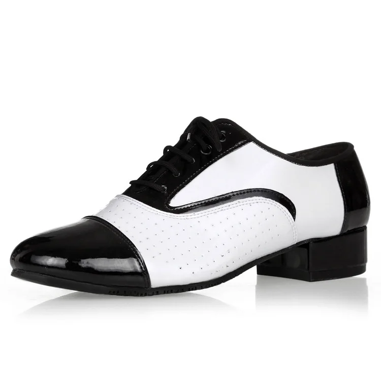 Zapatos de baile para hombre, zapatillas de deporte masculinas, de cuero, cuadradas, de baile latino, formales