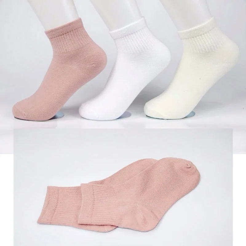 5 paires de chaussettes courtes confortables pour femmes, chaussettes en coton décontractées, couleur unie bonbon, simples et mignonnes pour filles, automne hiver