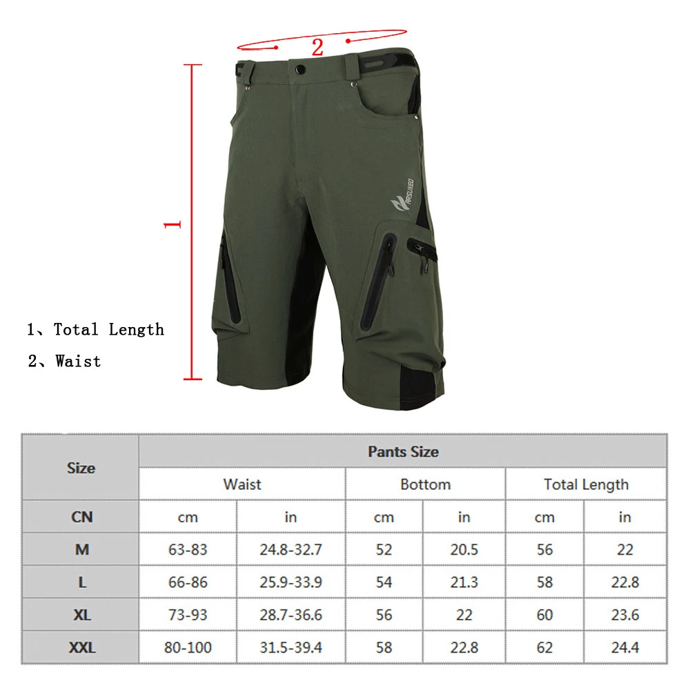 Arsuxeo Bike Short Trousers Baggy Shorts Cycling Loose Fit Summer Outdoor Cycling Running Clothes Bicycle Bike MTB Pants Shorts