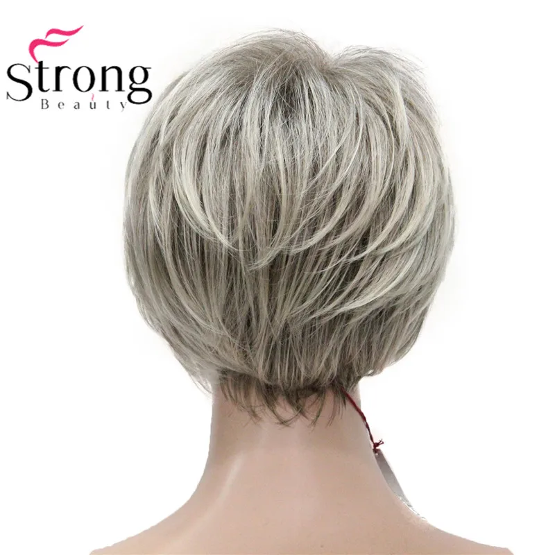 StrongBeauty Krótka, miękka, warstwowa peruka Ombre Blonde Pełna peruka syntetyczna