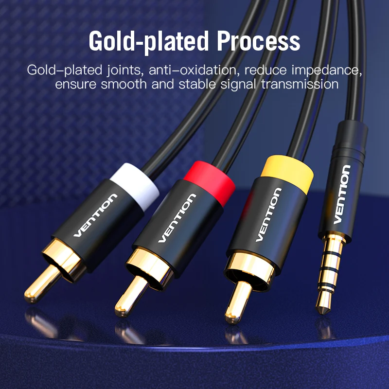 Vention Jack 3.5mm to 3RCA Cable 3.5mm Jack Male to 3 RCA Male AUX Audio Splitter for Speaker TV Box Stereo Aux Cable 2.5 to RCA