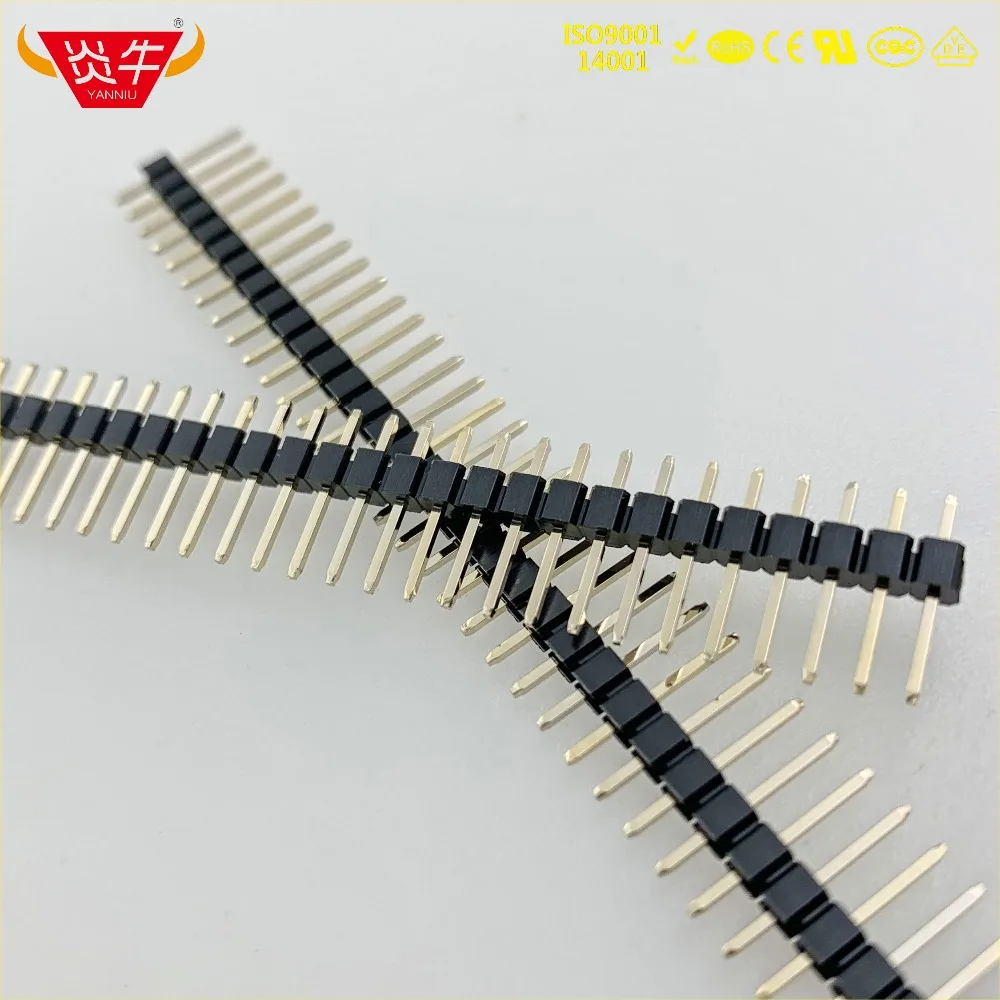 

2.54mm PITCH 1X40P 40PIN MALE STRIP CONNECTOR SOCKET SINGLE ROW STRAIGHT PIN HEADER WITHSTAND HIGH TEMPERATURES GOLD PLATED 1Au