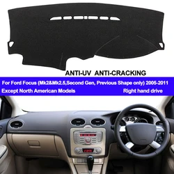 TAIJS RHD Car Dashboard Cover Dash Mat For Ford Focus 2 MK2 2005 2006 2007 2008 2009 2010 2011 Auto DashMat Pad Dash Board Cover