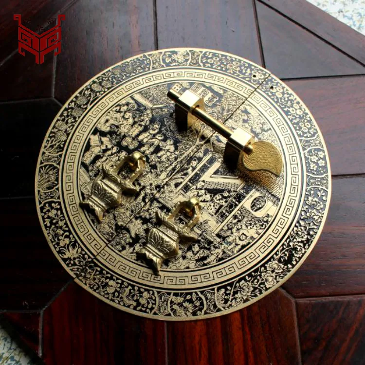 Chinese antique furniture of Ming and Qing Dynasties cabinet handle copper fittings copper round bookcase wardrobe door handle o