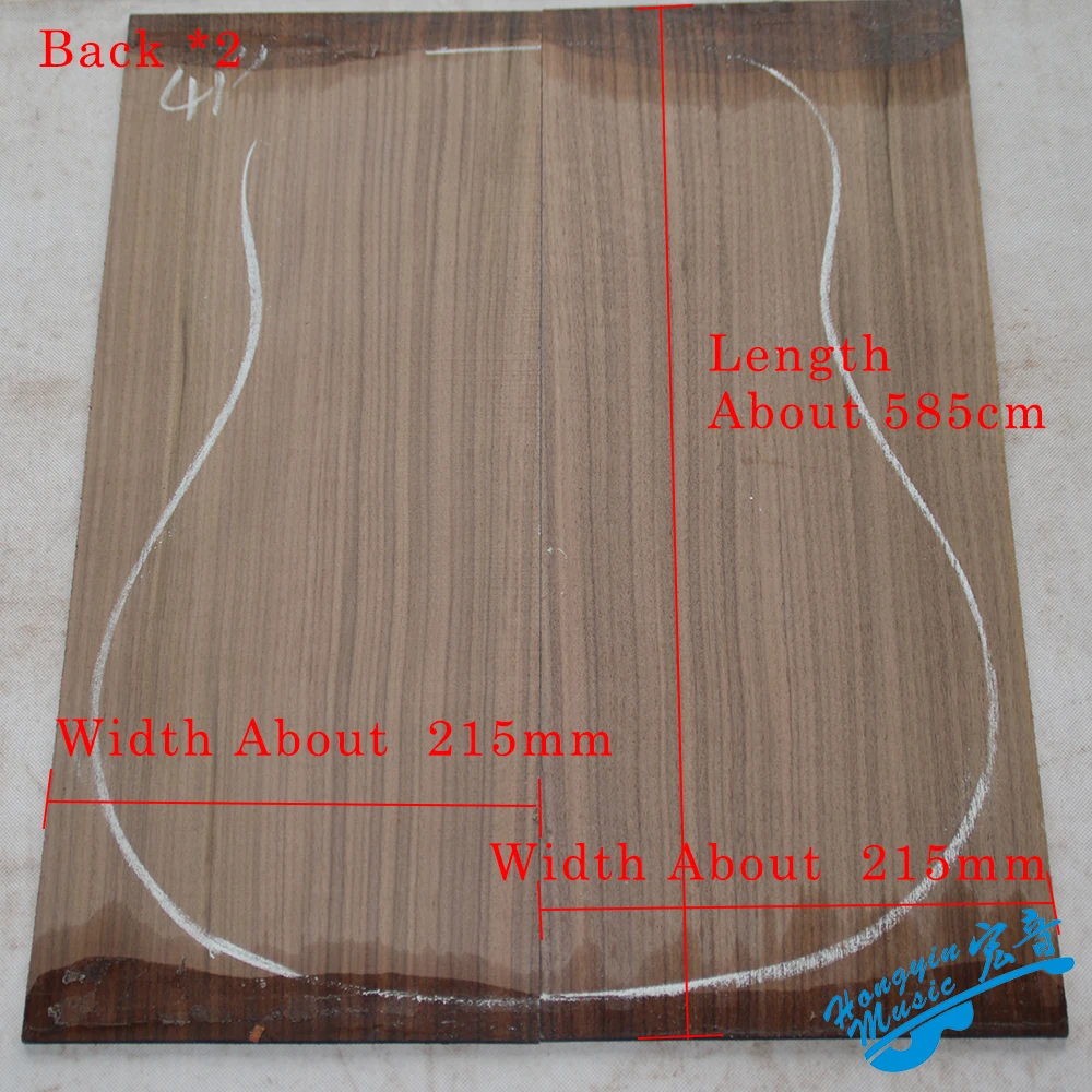 1 Set 3A United States Black Walnut Wood Guitar Back And Side Kit 41inch Guitar Panel Guitarra Making Material 5*215*550mm*2