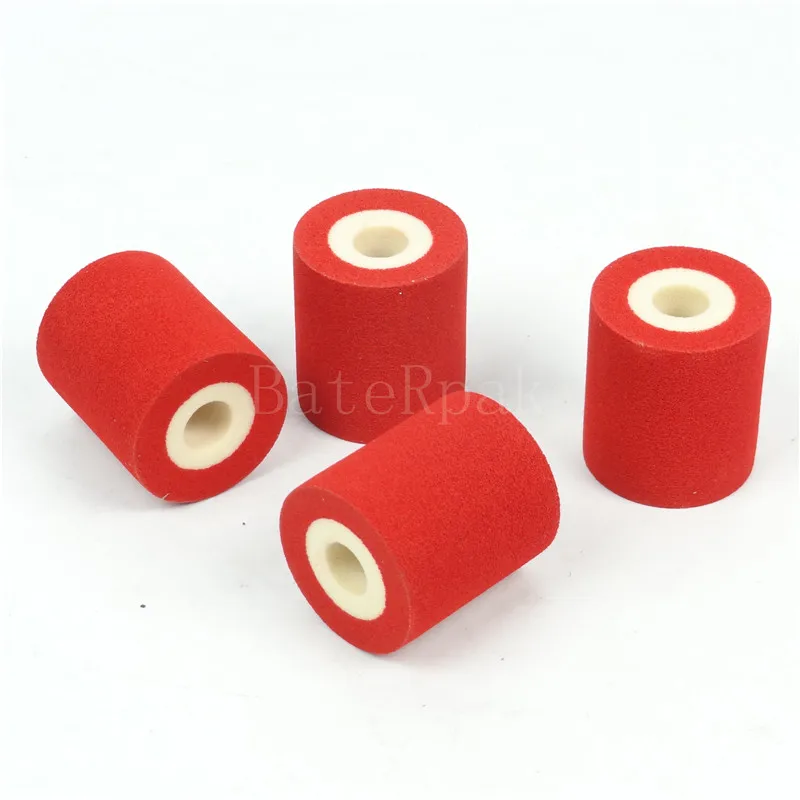 Colore rosso Solido rullo di Inchiostro, BateRpak 12 pz/cartone 100% spugna rullo di inchiostro, solido macchina di codifica rotoli, 36*32/40mm 90-130degree